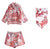 Multi Print 3 Piece Shirt, Shorts & Headscarf Co Ord Set