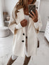 Three Quarter Sleeve Pocket Woolen Coat Women Autumn
