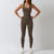 Womens Cut Out Racer Back Sports Jumpsuit