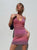 Halter Neck Multi Coloured Knitted Mini Dress