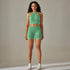 Womens Solid Sleeveless Crop Top High Waist Shorts Set