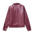 Burgundy Red Faux Leather Bomber Jacket