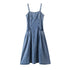 Pleated Washed Denim Midi Cami Dress Women