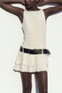White Box Pleat Playsuit With Belt