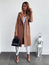 Double Pocket Woolen Coat Women Autumn Plus Size