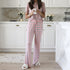 Womens Check Print Short Sleeve Trousers Pyjama Set