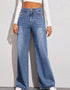 Women Loose High-Waist Wide-Leg Jeans