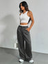 High Waist Straight Leg Trousers