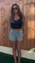 Diamante Denim Stretchy Shorts