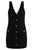 Gold Button V-Neck Mini Dress