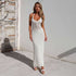 White Crochet Halterneck Maxi Dress