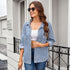 Washed Retro Loose Split Casual Denim Shirt