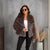 Womens Solid Colour Faux Fur Coat