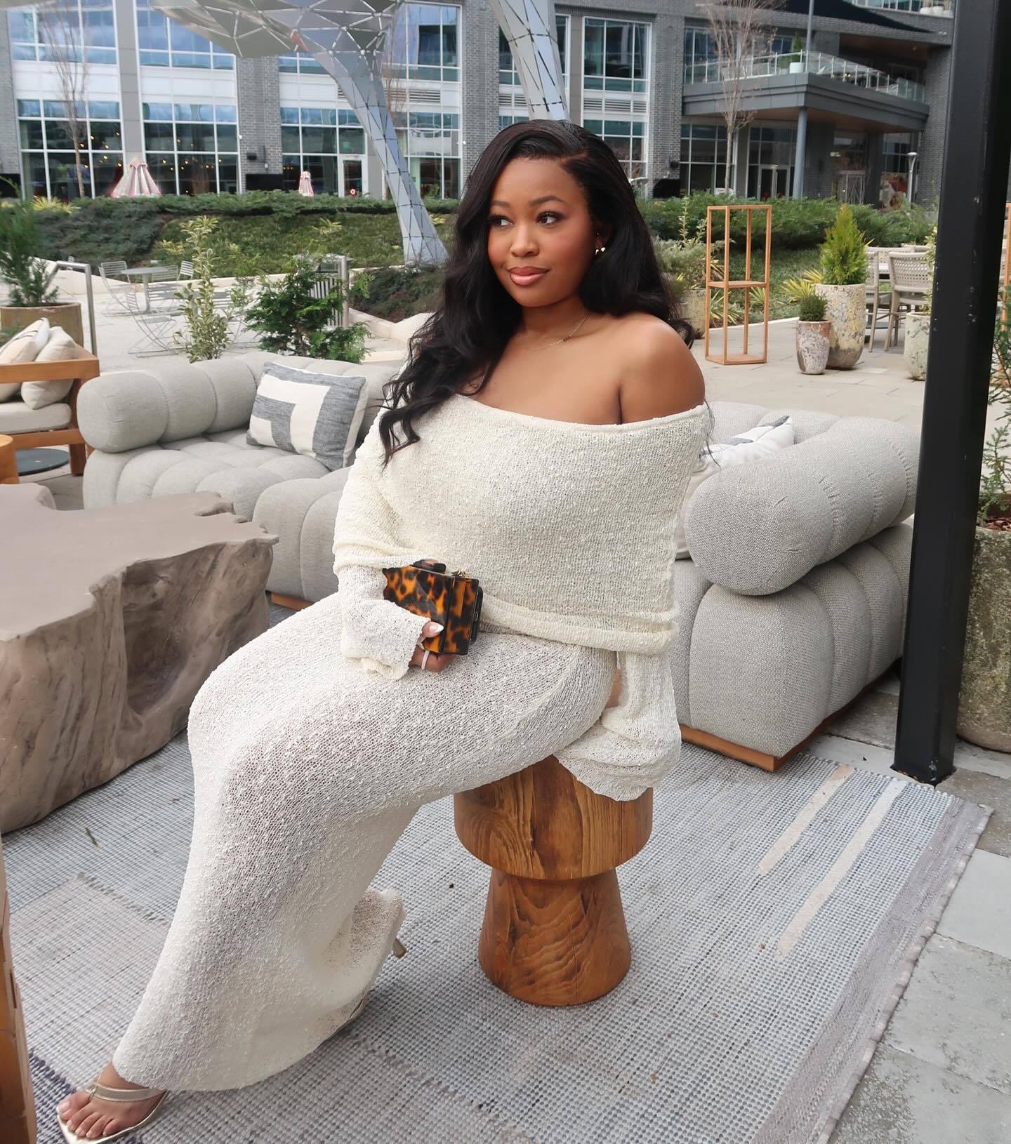 Boucle Off Shoulder Knitted Maxi Dress The Alley Online Boucle Off Shoulder Knitted Maxi Dress The Alley Online