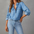 Long Sleeve Collared Denim Shirt