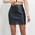 Sexy Faux Leather Split Mini Skirt High Waist Women