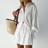 Womens Jacquard Cotton Puff Sleeve Shorts Lounge Set
