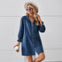 Washed Stitch Denim Midi Dress