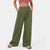 High Waisted Side Pocket Wide Leg Waffle Work Pants