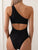 Black Mesh Cutout Swimsuit