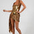 Gold Sequin Drape Mini Dress