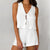 White Tie Front Vest And Short Set