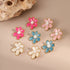 Floral Pearl Earrings Vintage French Design Stainless Steel