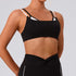 Womens Colour Block Twisted Sling Sports Bra Yoga Vest