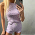 Womens Graphic Print Sleeveless Crop Shorts Lounge Set
