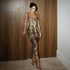 Bodycon Leopard Print Sling Midi Dress