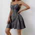 Zip Spaghetti Strap Denim Cami Mini Dress