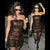 Brown Faux Leather Zip Up Bandeau Mini Dress