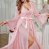 Womens Mesh Lace Babydoll Slip Nightdress & Robe Set