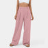 High Waisted Side Pocket Wide Leg Waffle Work Pants