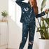 Womens Printed Long Sleeve Button Cardigan Pyjama Set