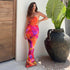 Multi Print Strapless Bodycon Maxi Dress