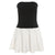 Contrast Strapless Pleated Skirt Mini Dress