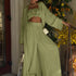 Wide Leg Trousers Cardigan Three-Piece Set