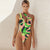 One Shoulder Multi Print Swimsuit