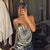 Metallic Silver Draped Halterneck Top