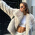 Womens Solid Colour Faux Fur Coat