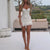 White Lace Ruffle Hem Mini Dress