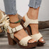 Peep Toe Buckle Platform High Heel Sandals