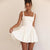 White Backless Bow Detail Mini Dress