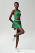 Womens Solid Quick-Dry Sports Top Shorts Two-Piece Set