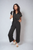 Belted V Neck Jumpsuit with Side Pockets