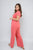 Belted V Neck Jumpsuit with Side Pockets