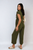 Belted V Neck Jumpsuit with Side Pockets