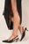 Slingback Pointed Toe Kitten Heels with Croc Detail