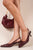 Slingback Pointed Toe Kitten Heels with Croc Detail
